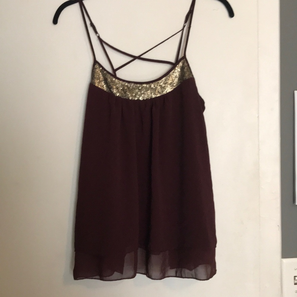 Target maroon sequin tank top